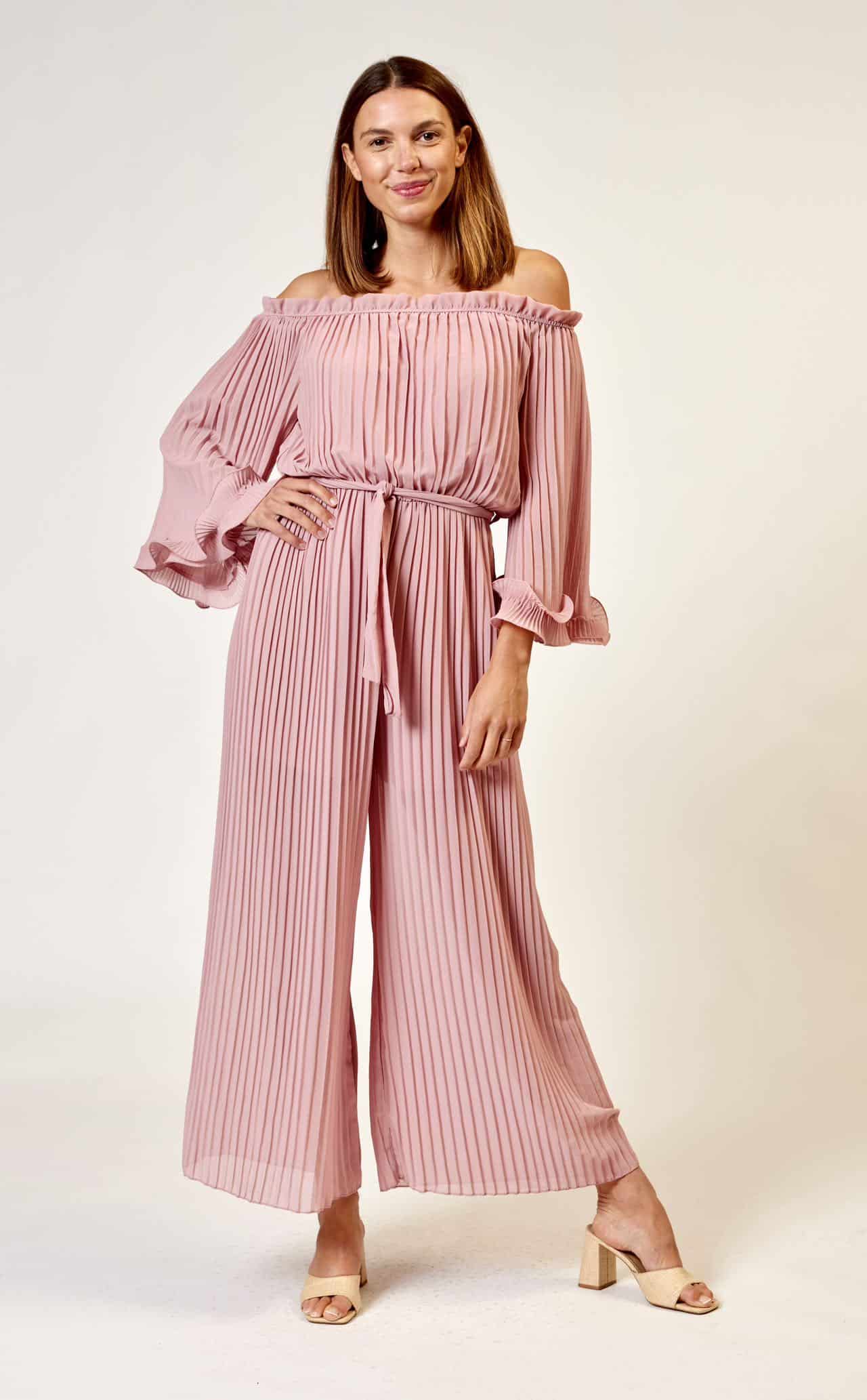 La Strada Chiffon Jumpsuit, Blush Pink