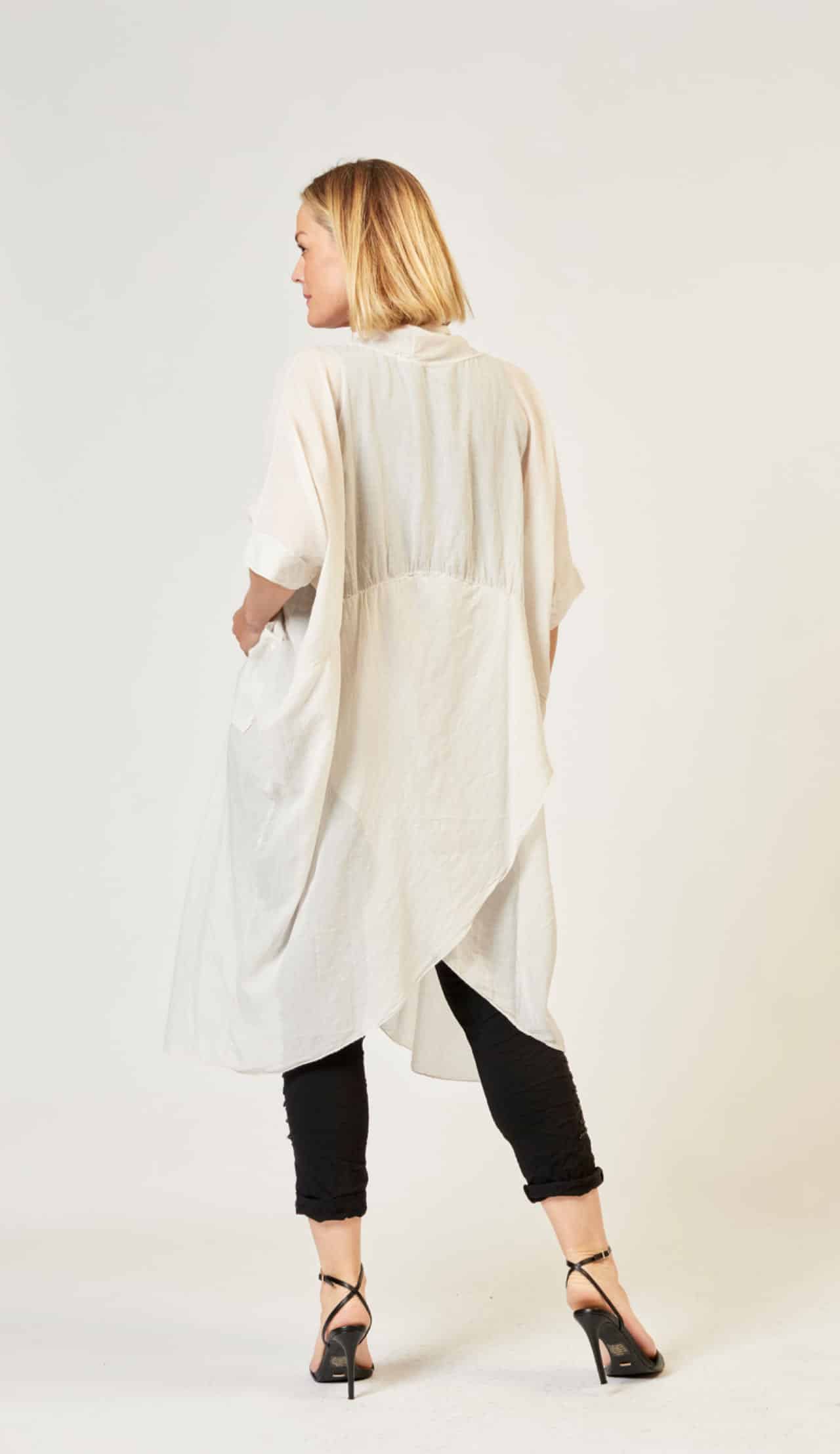 La Strada Cotton Two Pockets Tunic, Celeste