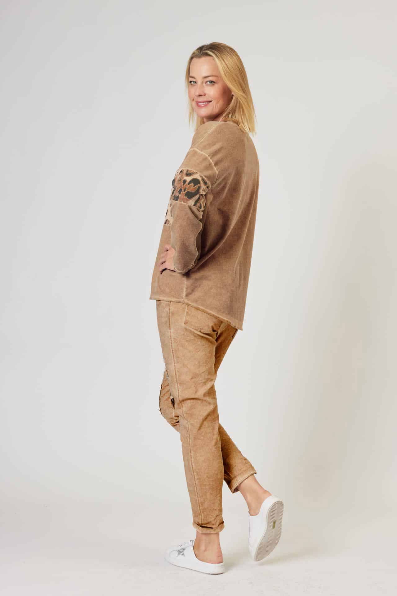 La Strada Cotton Elastane Polyester Patchwork Pants