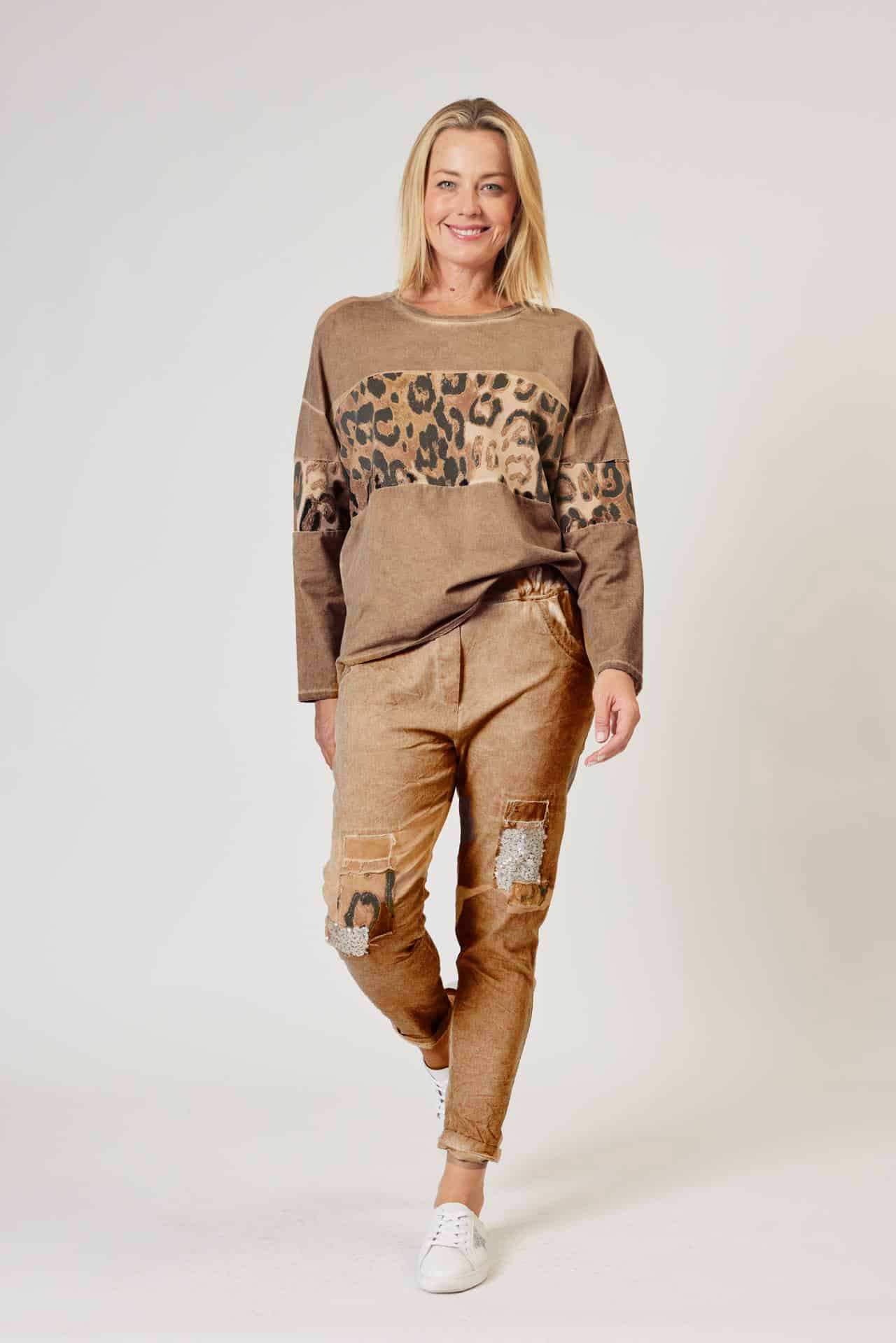 La Strada Cotton Polyester Animal Panel Top