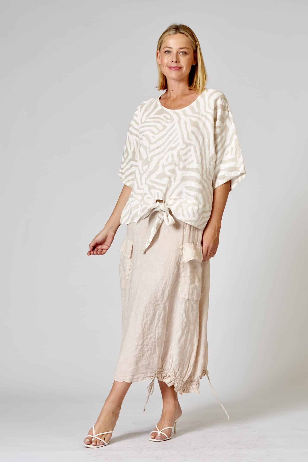 Drawstring hotsell linen skirt