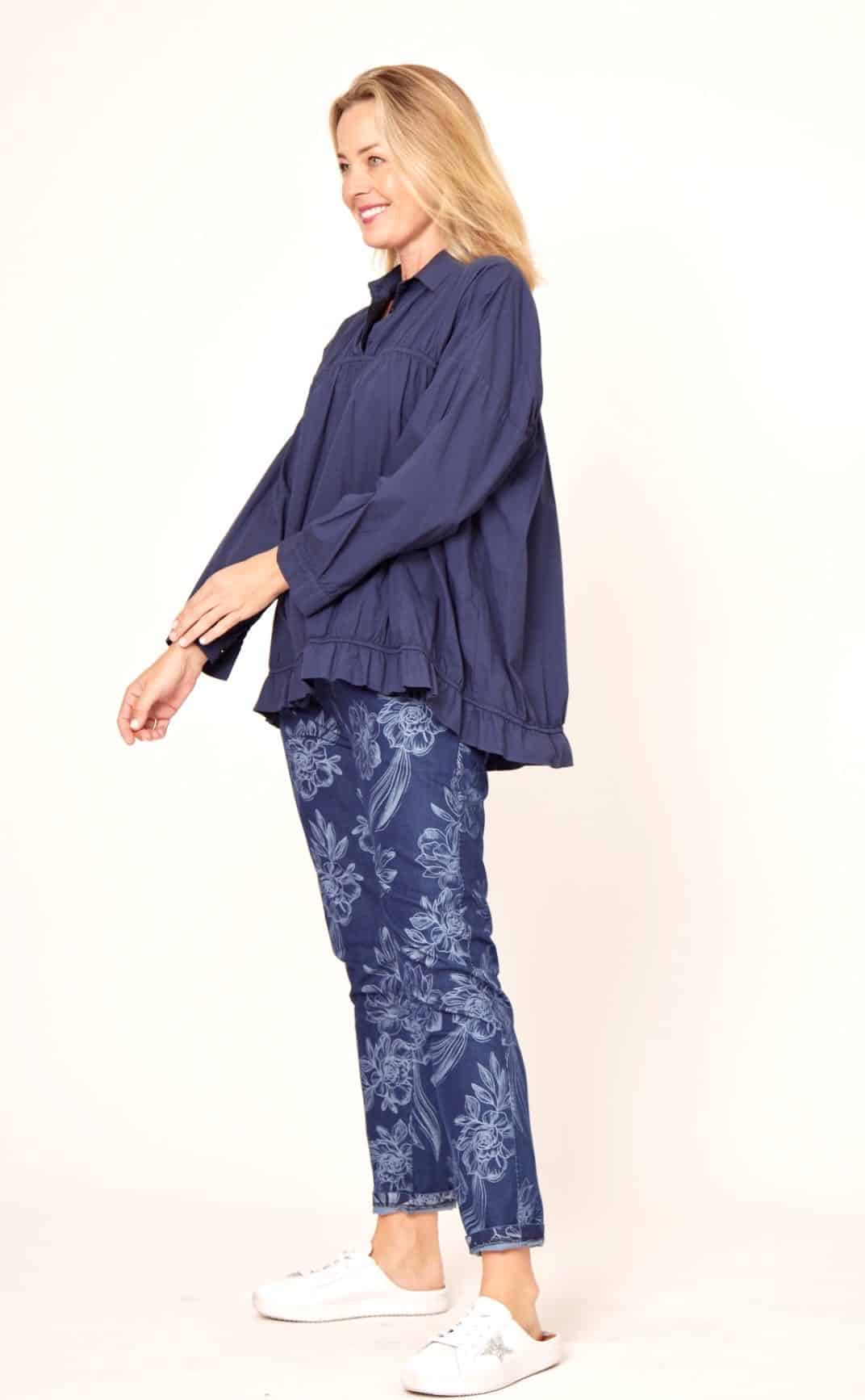 La Strada Cotton Elastic Ruched Top