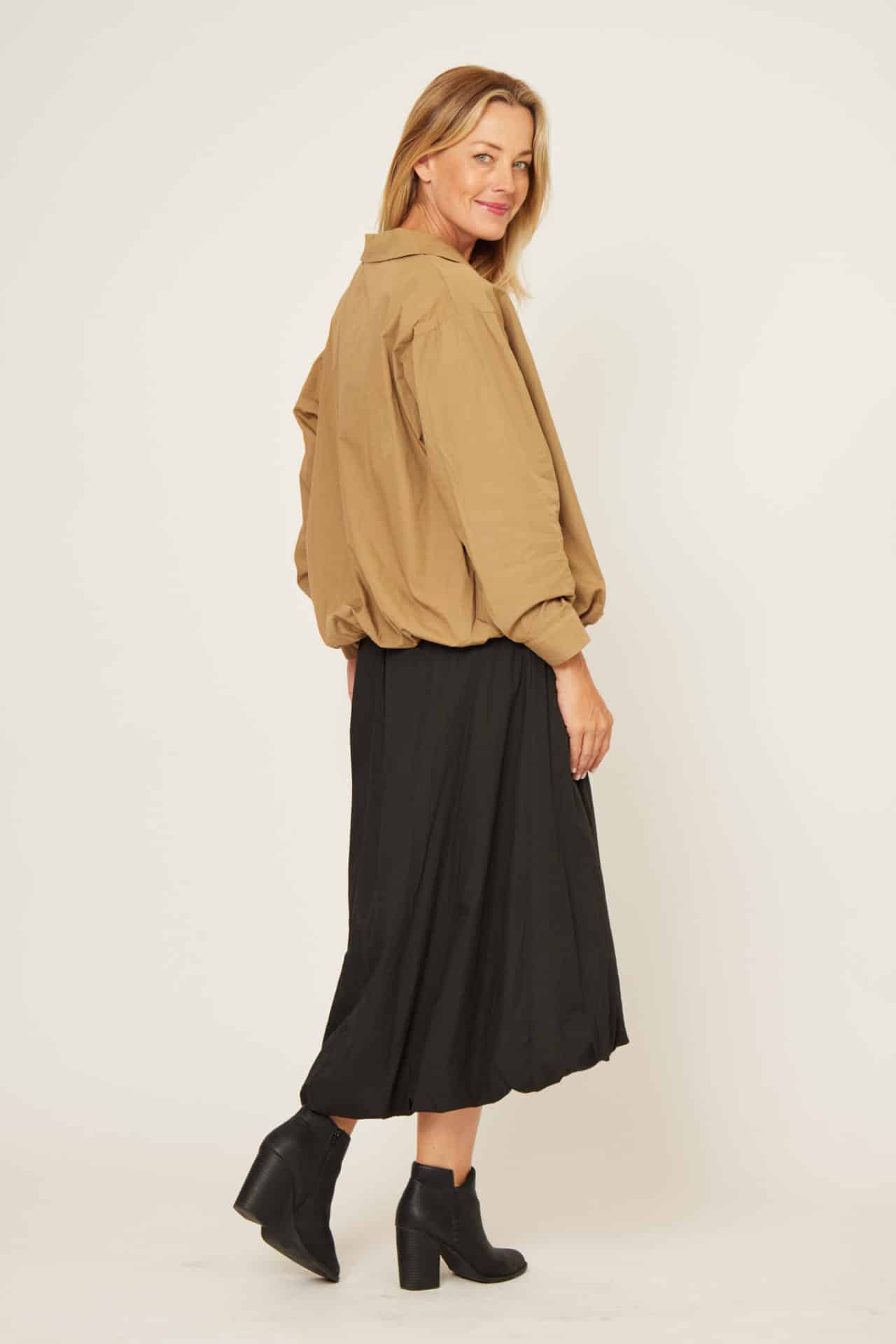La Strada Cotton Balloon Hem Skirt