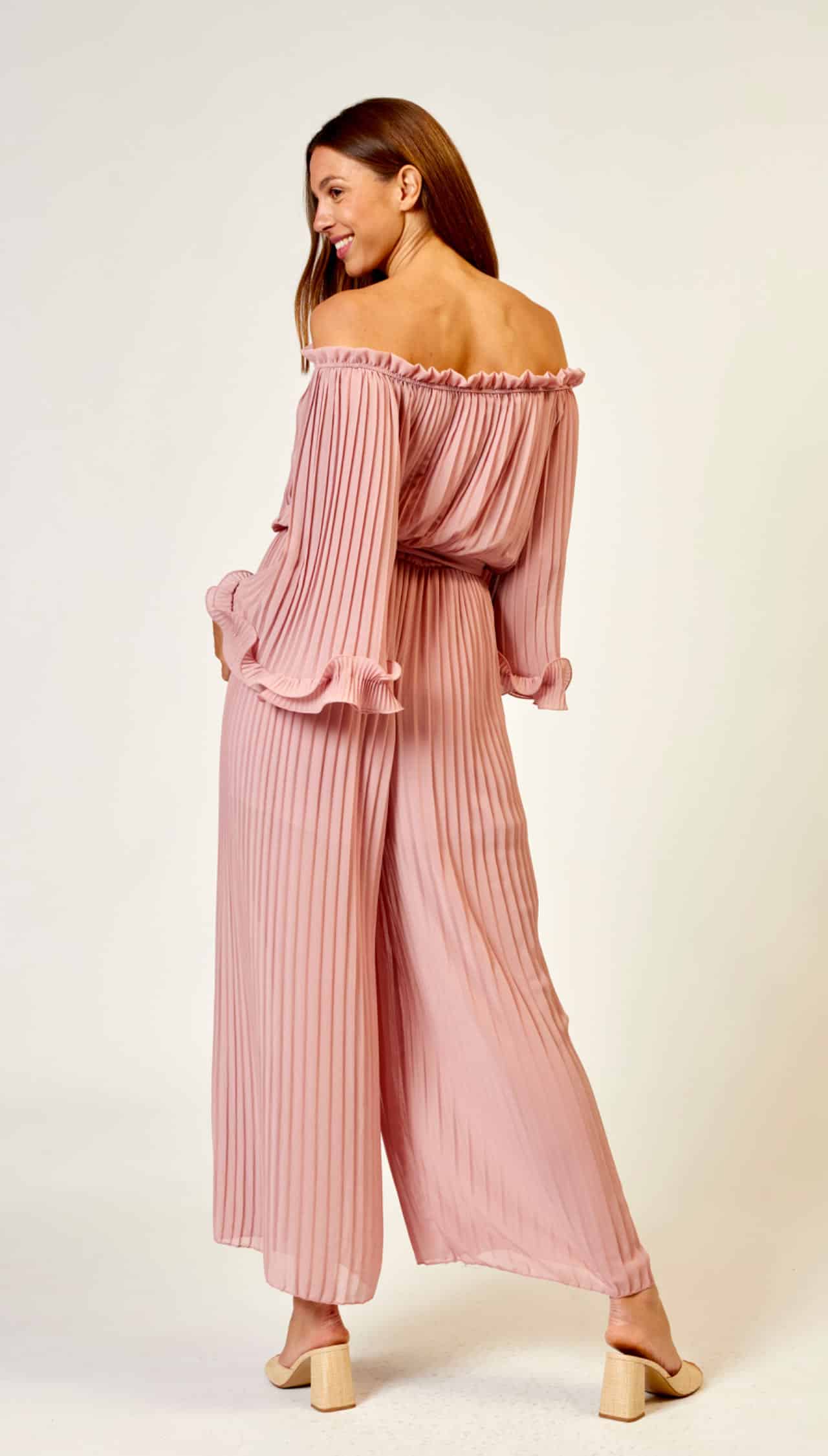 La Strada Chiffon Jumpsuit, Blush Pink