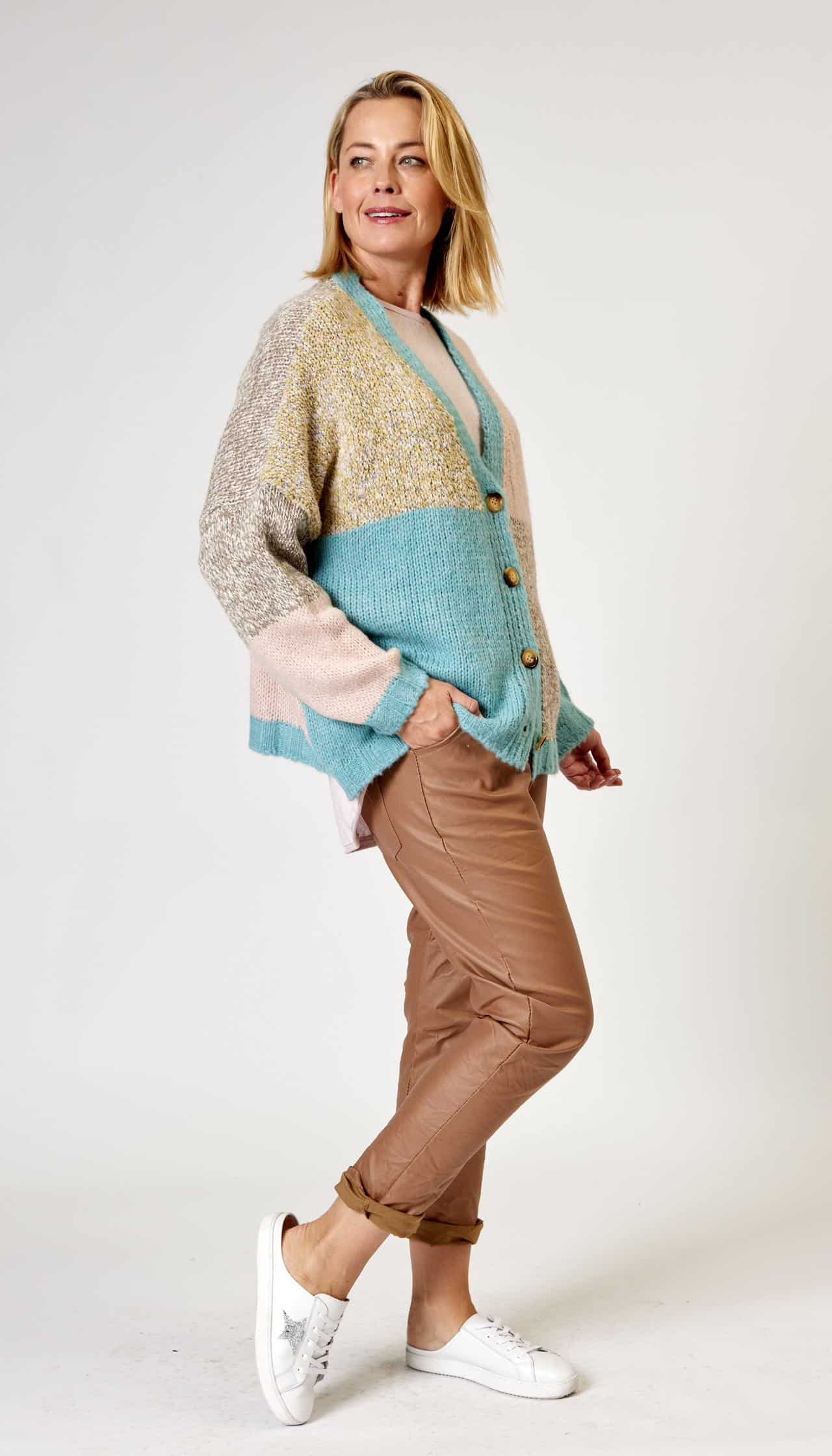 La Strada Lana Wool Polyamide Viscose Alpaca Acrylic Knit Cardigan