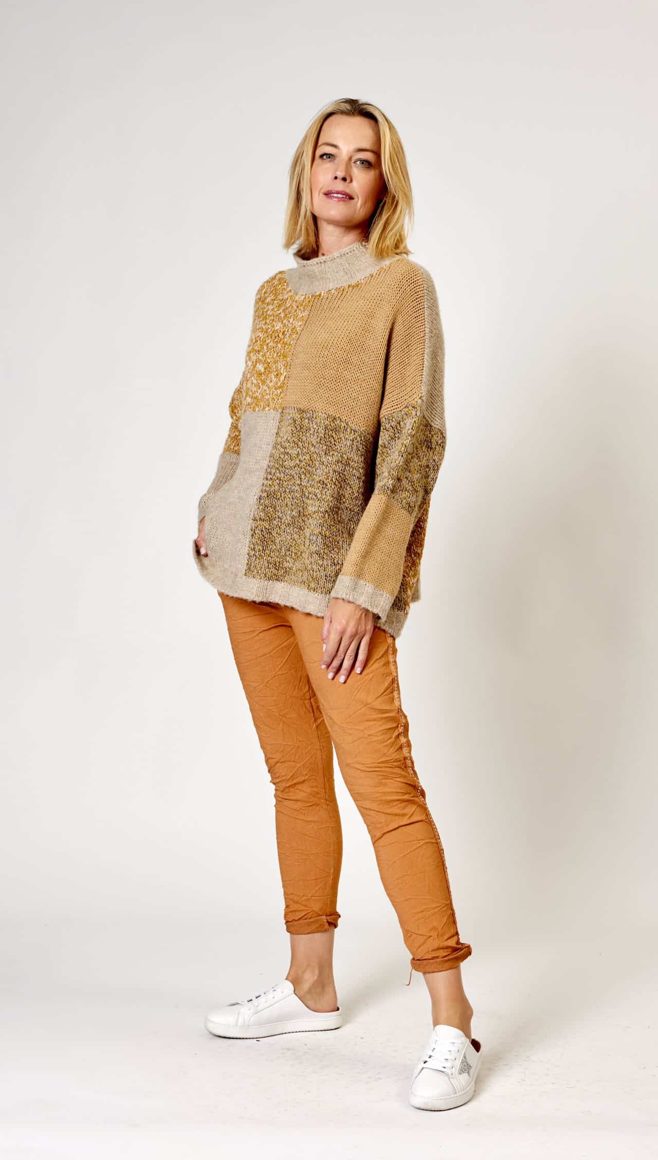 La Strada Lana Wool Alpaca Polyamide Viscose Acrylic High Neck Mix Wool Jumper