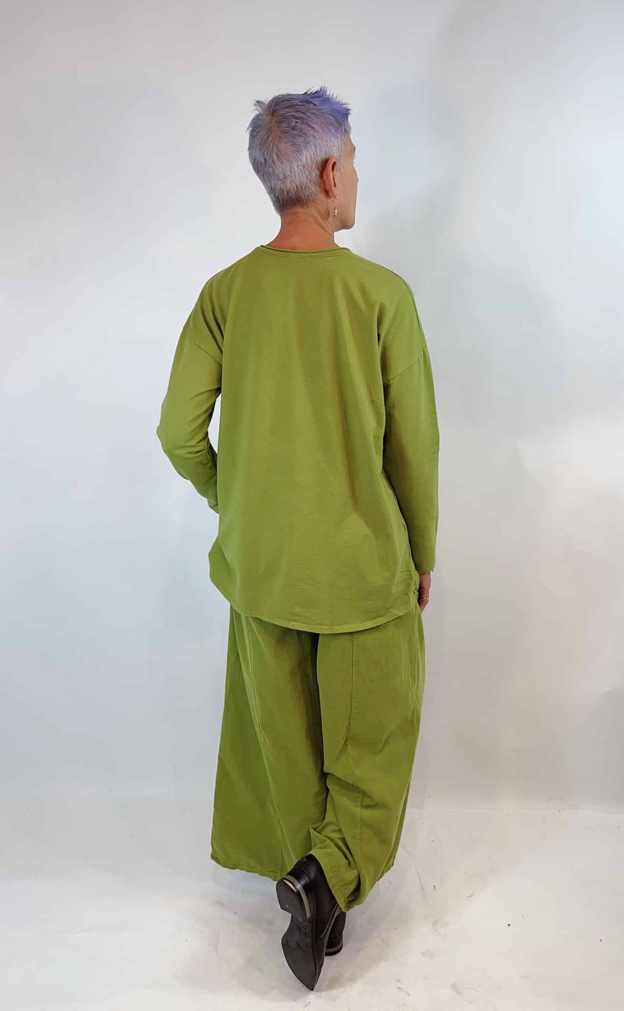 La Strada Cotton Plain Pants, Lime