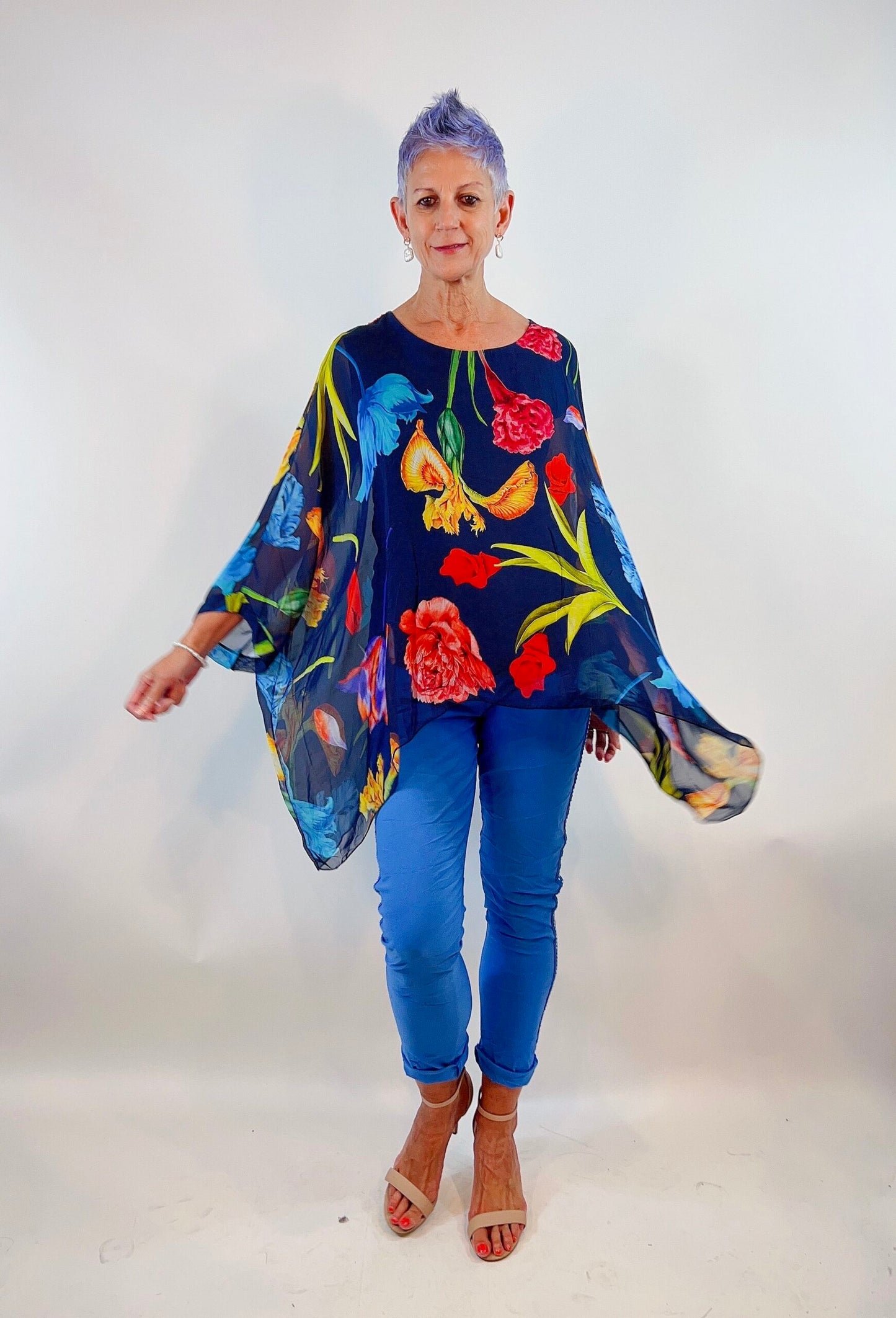 La Strada Silk Viscose Kaftan Top