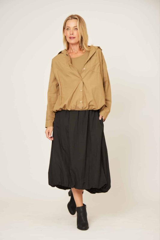 La Strada Cotton Balloon Hem Skirt