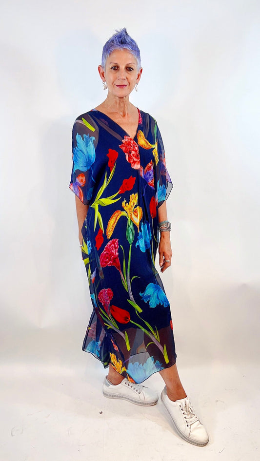 La Strada Silk Viscose Twin Set Kaftan Dress