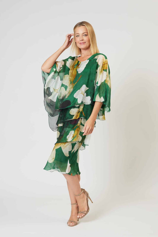 La Strada Silk Viscose Multi Layers Dress