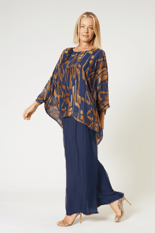 La Strada Silk Viscose kaftan Top